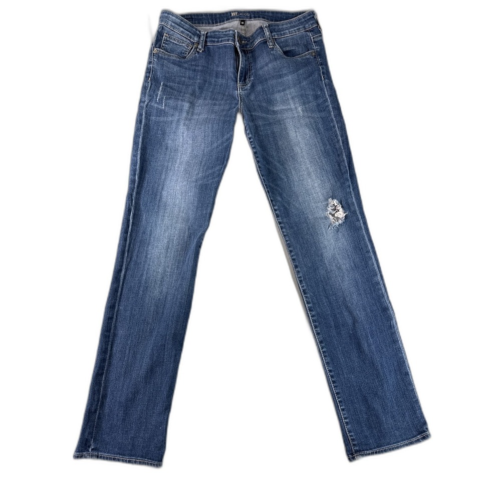 KUT Kloth KP176MA5N Jeans Womens 10 Blue Distressed Straight Leg Cotton Spandex